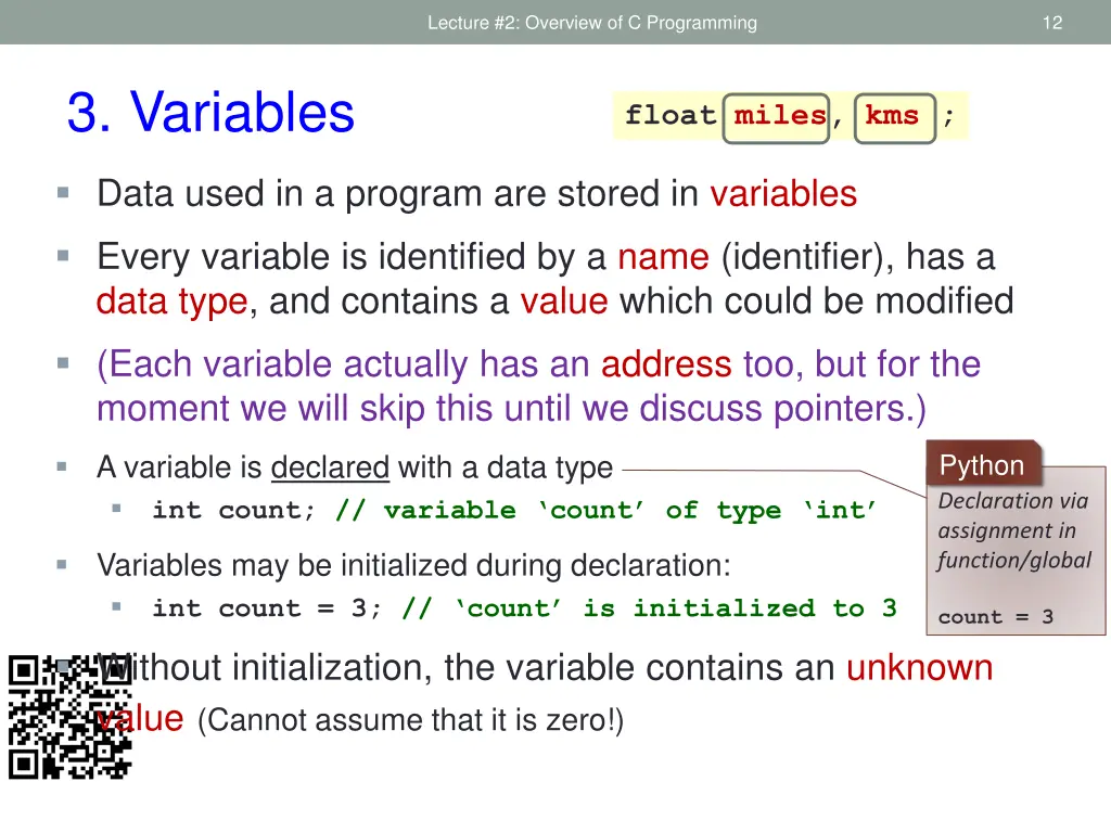 lecture 2 overview of c programming 10