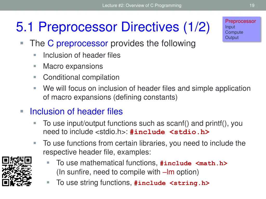 lecture 2 overview of c programming 17