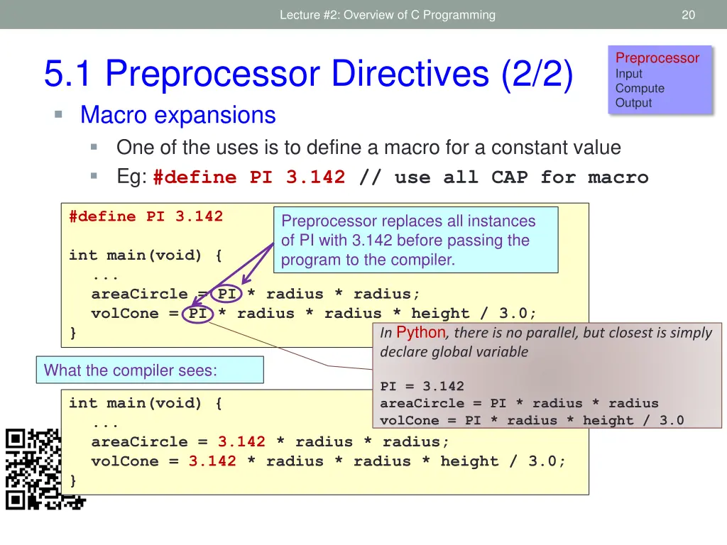 lecture 2 overview of c programming 18