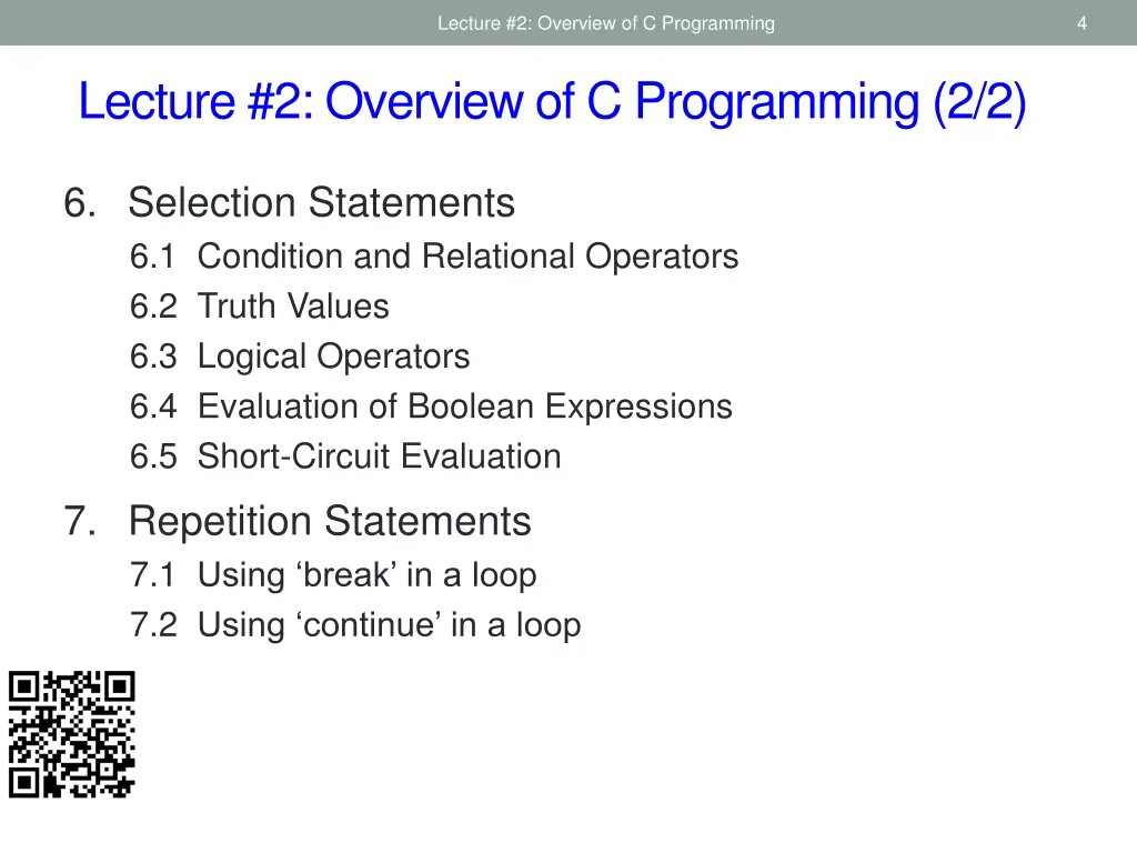 lecture 2 overview of c programming 2