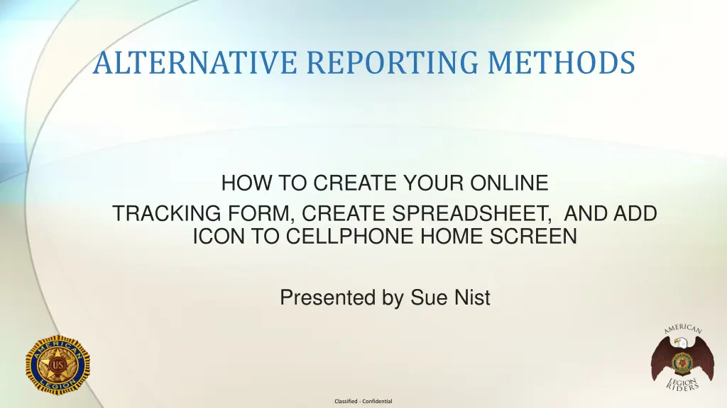 alternative reporting methods