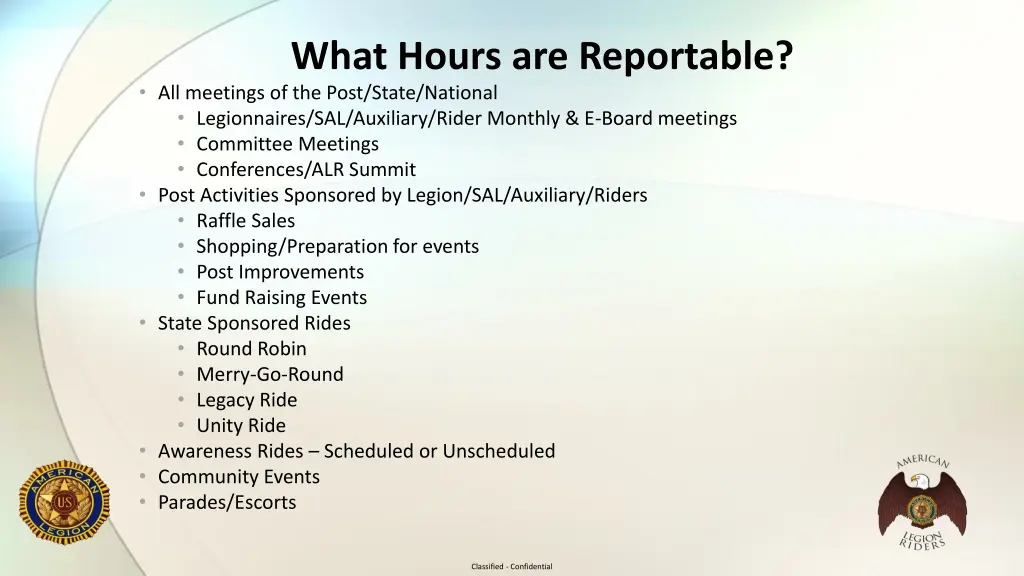 what hours are reportable all meetings