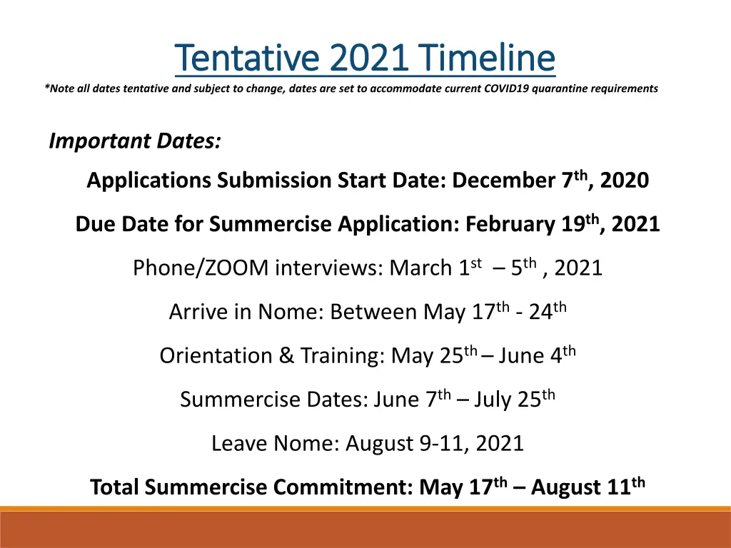 tentative 2021 timeline tentative 2021 timeline