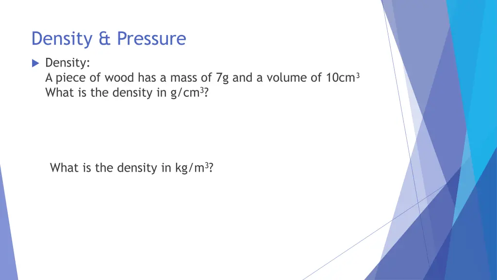 density pressure 1