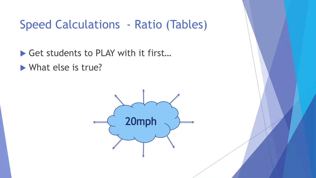 speed calculations ratio tables 1