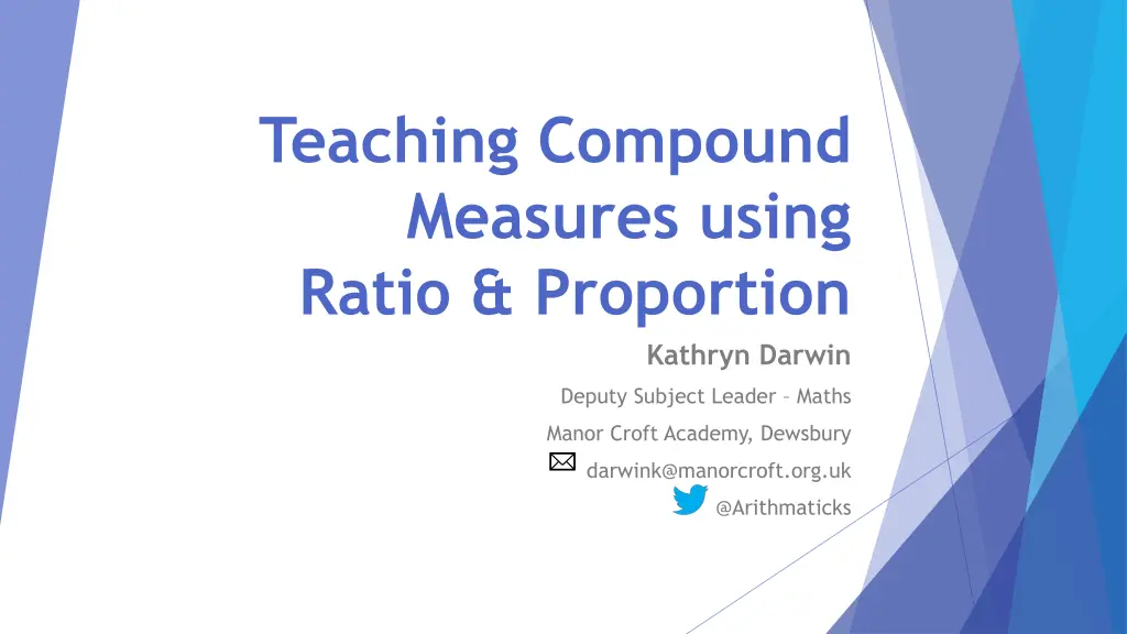 teaching compound measures using ratio proportion 1