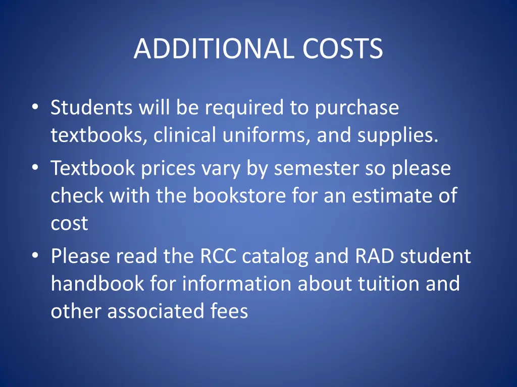 additional costs