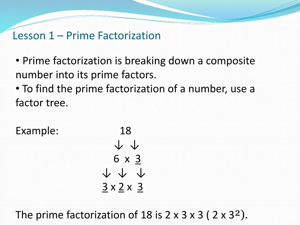 lesson 1 prime factorization