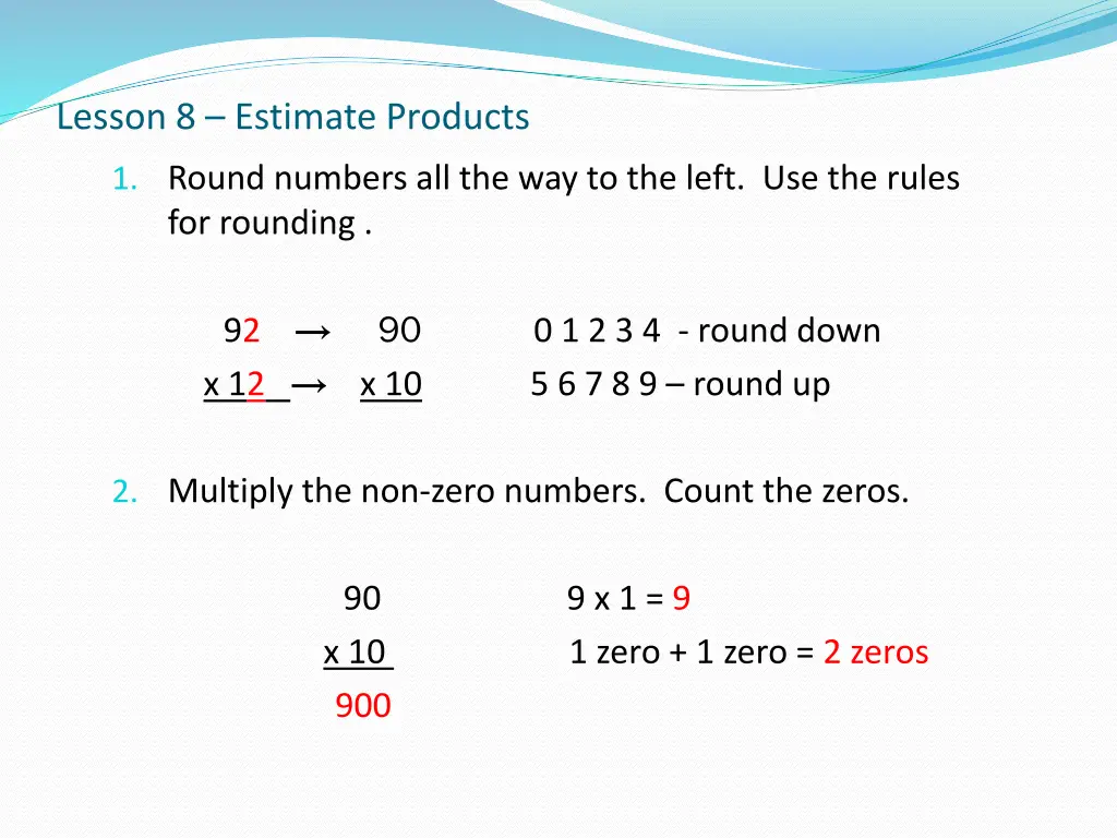 lesson 8 estimate products