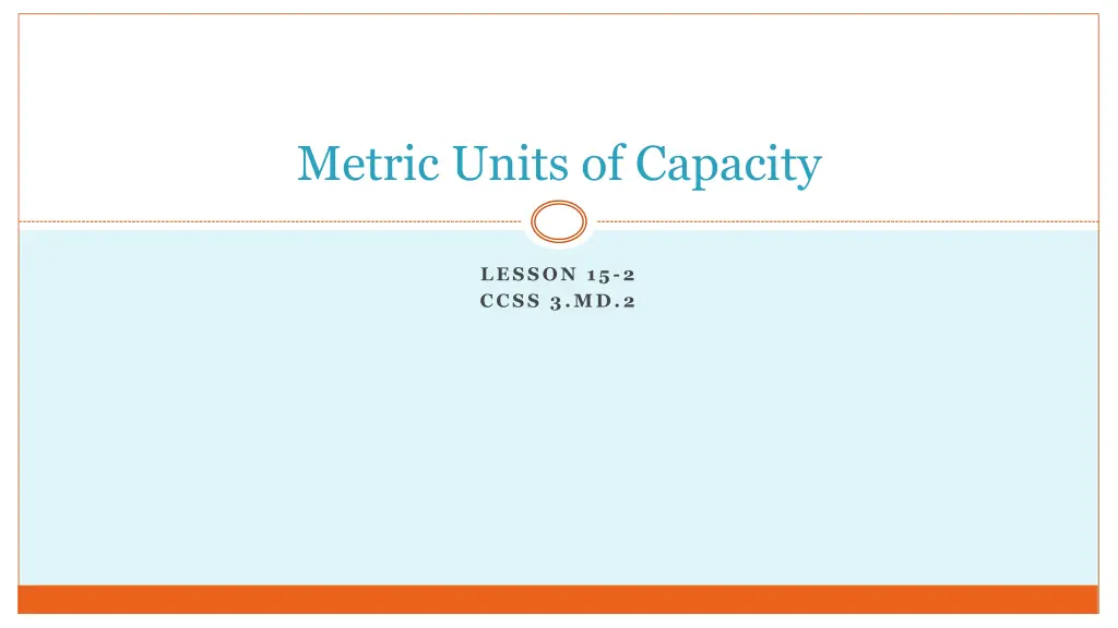 metric units of capacity