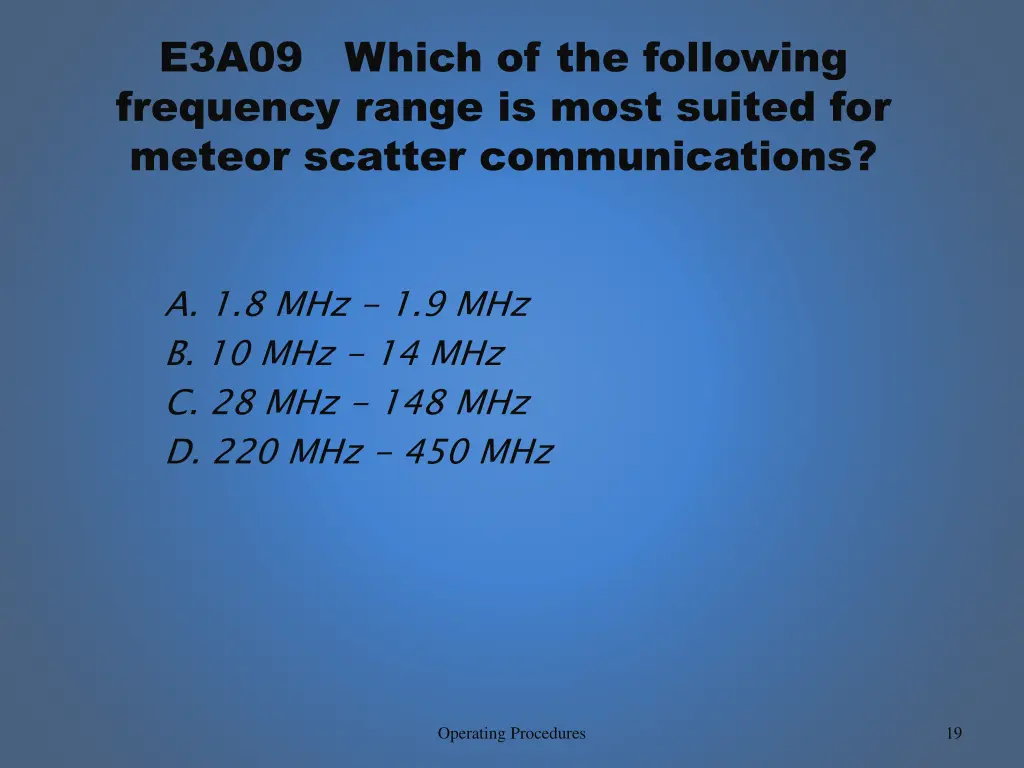 e3a09 which of the following frequency range