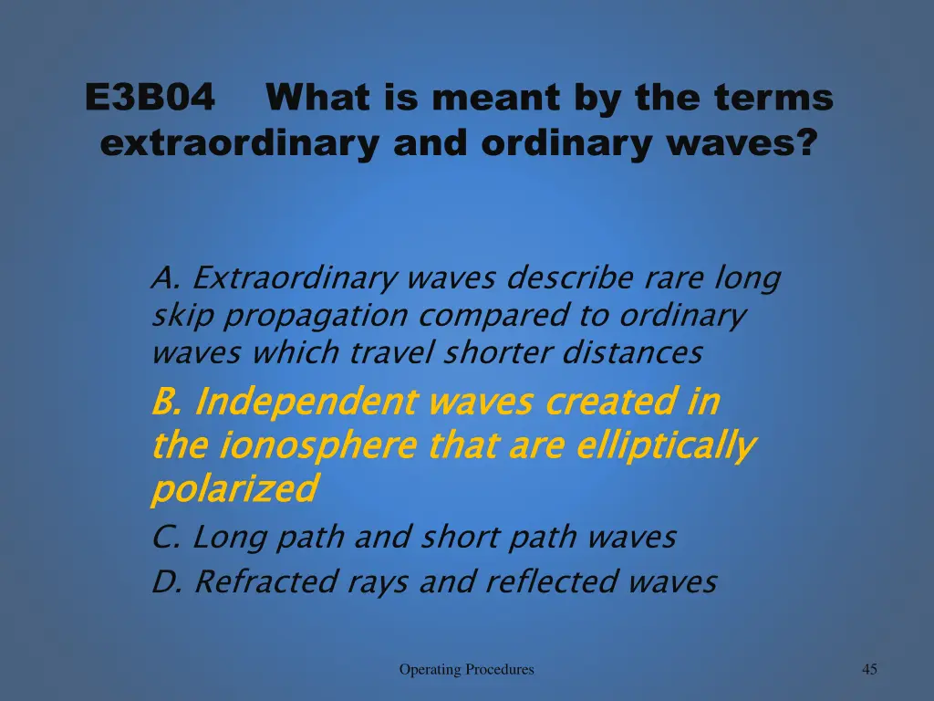 e3b04 extraordinary and ordinary waves 1