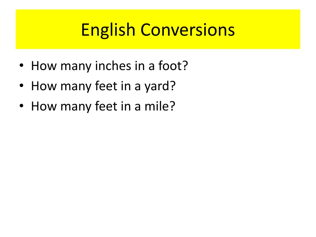 english conversions