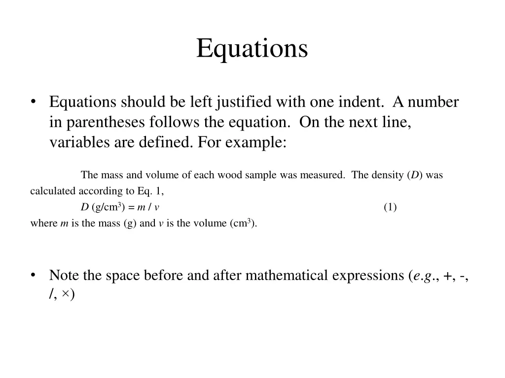 equations