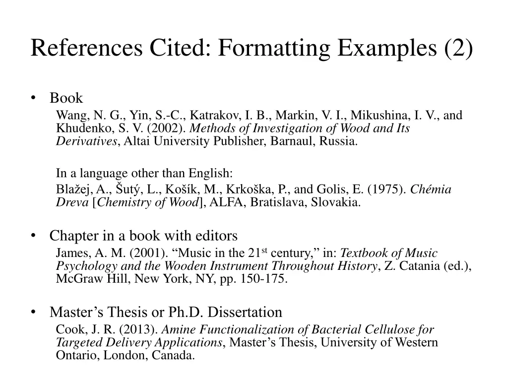 references cited formatting examples 2