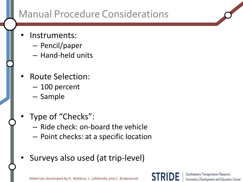 manual procedure considerations