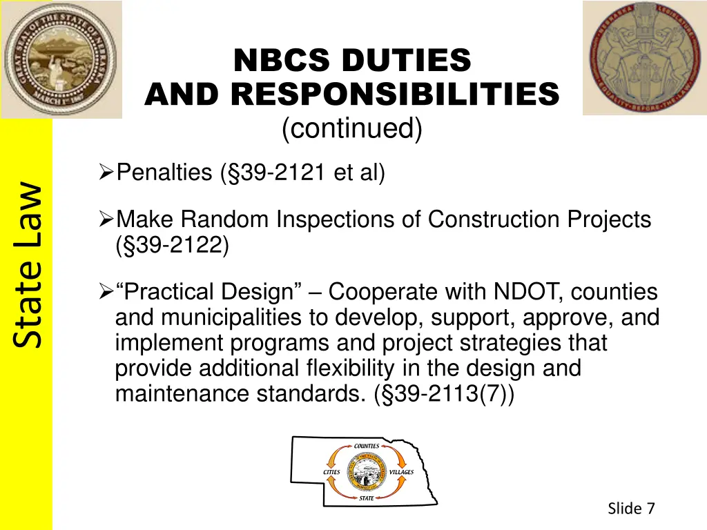 nbcs duties and responsibilities continued