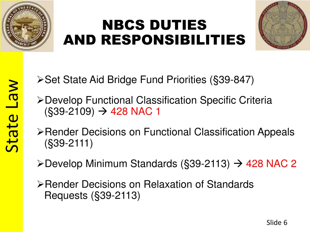 nbcs duties and responsibilities