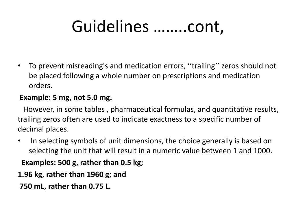 guidelines cont 1