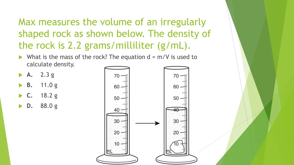 max measures the volume of an irregularly shaped