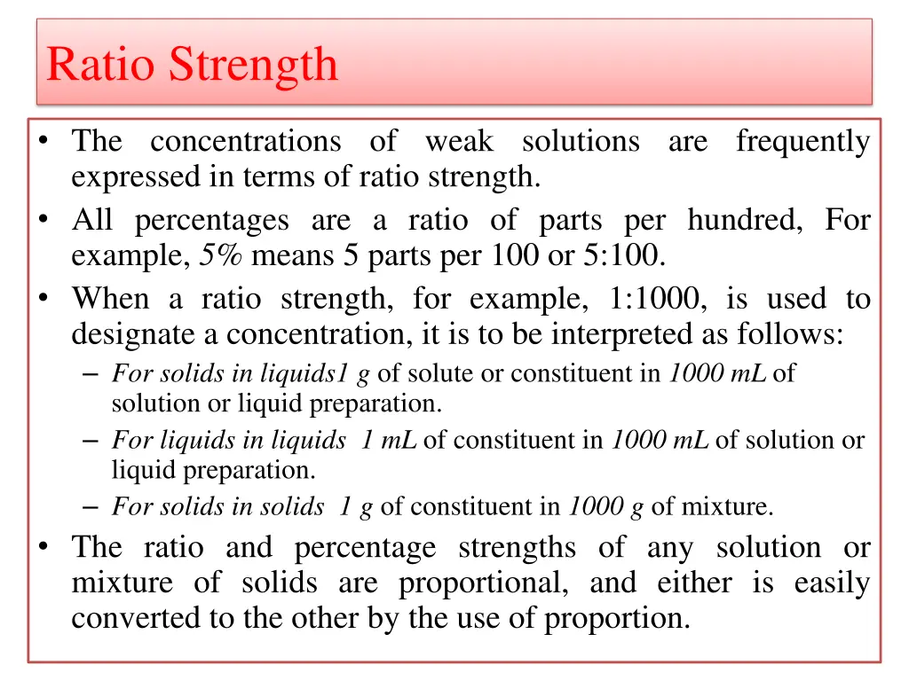 ratio strength