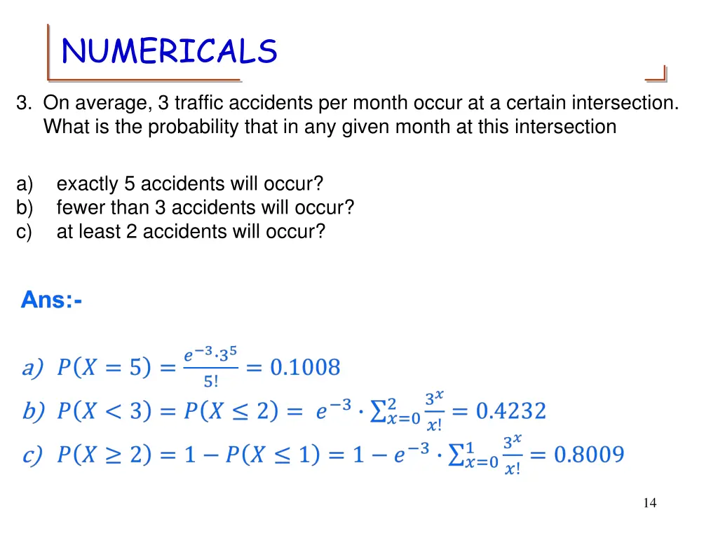 numericals 2