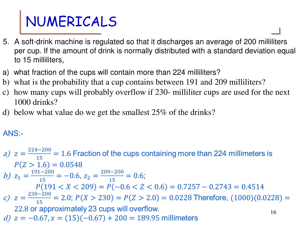 numericals 4