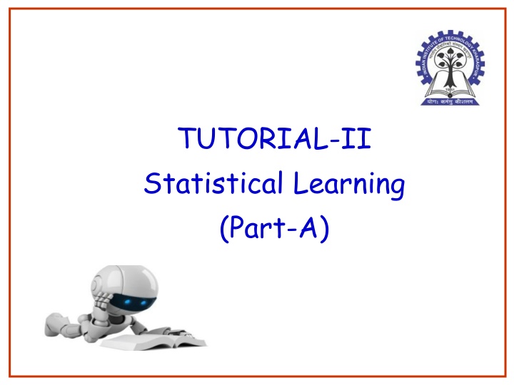 tutorial ii statistical learning part a