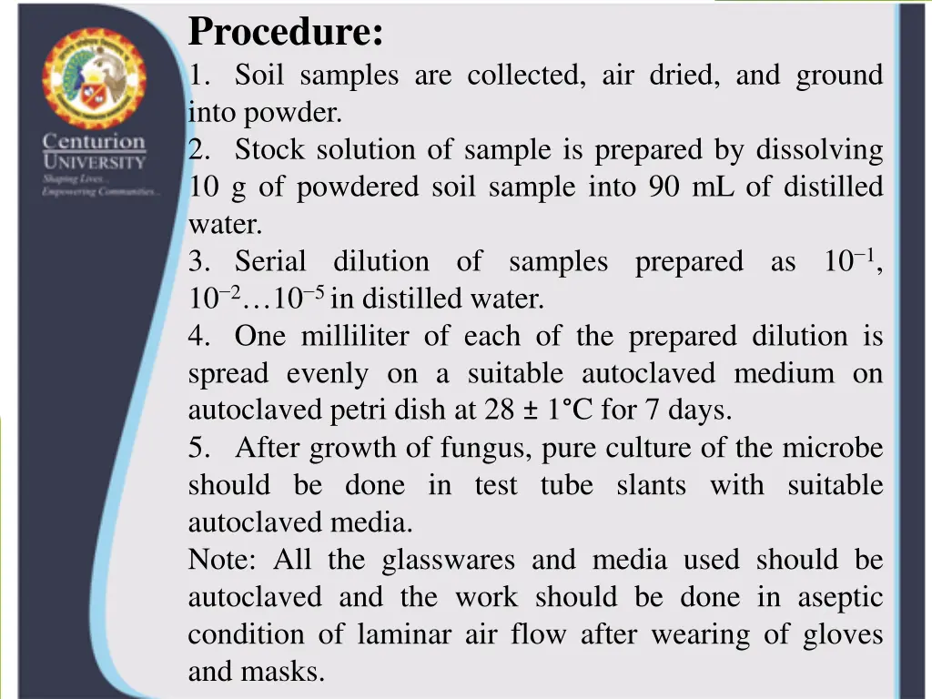 procedure 1 soil samples are collected air dried