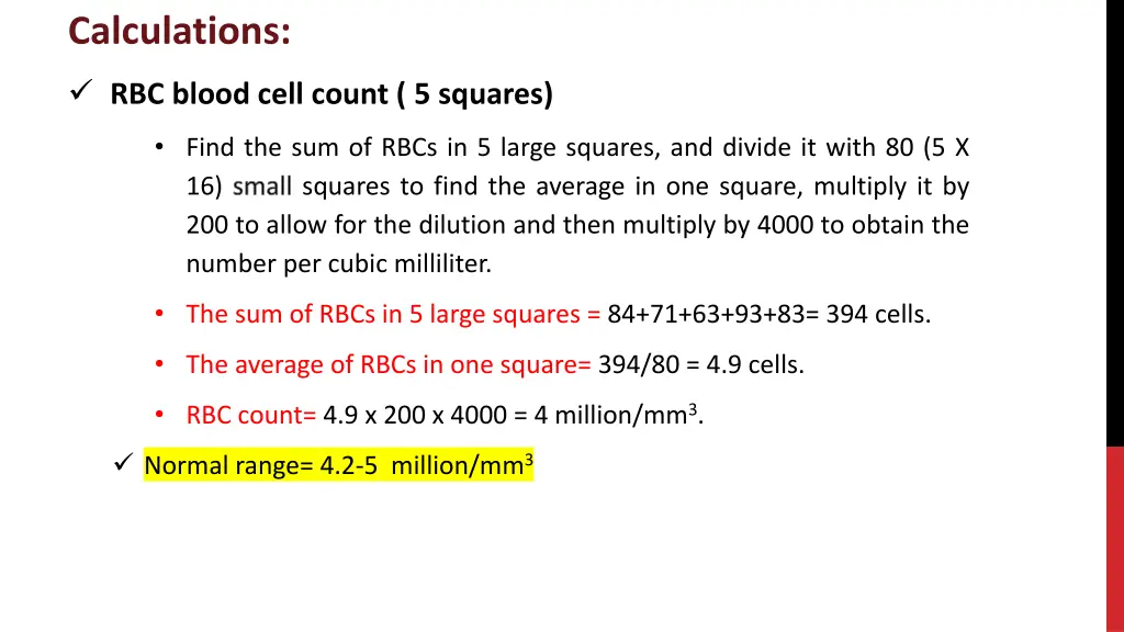 calculations