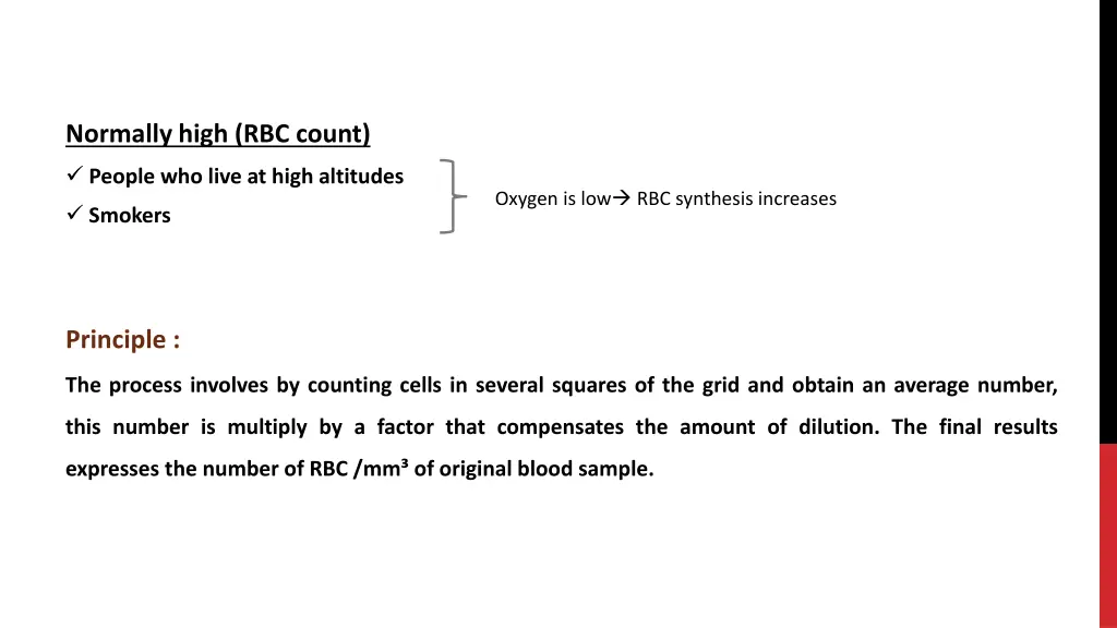 normally high rbc count