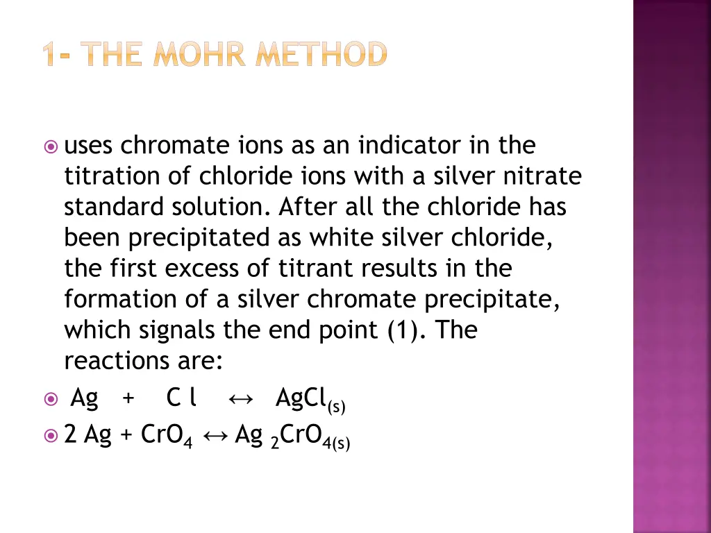 1 the mohr method