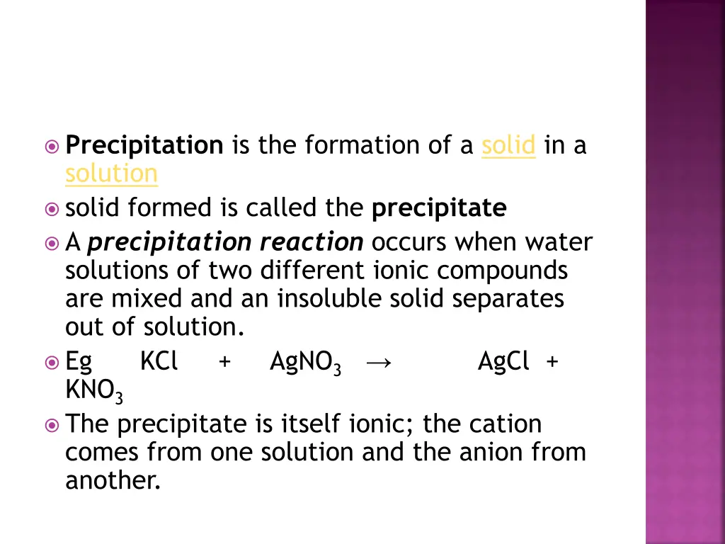 precipitation is the formation of a solid