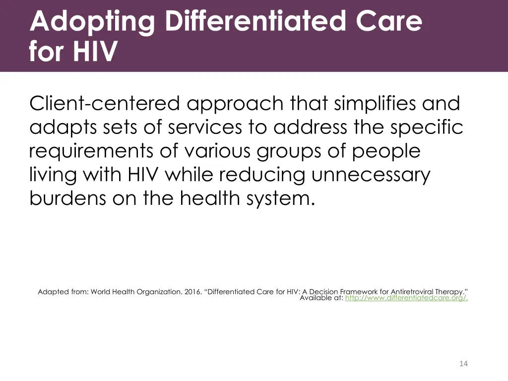 adopting differentiated care for hiv