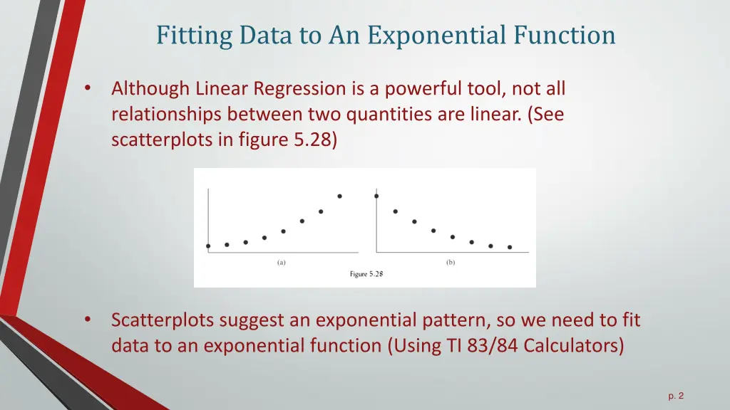 fitting data to an exponential function