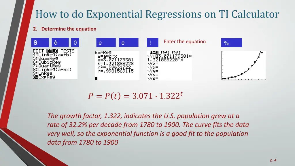 how to do exponential regressions on ti calculator 1