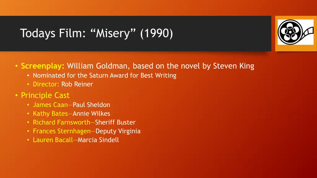 todays film misery 1990