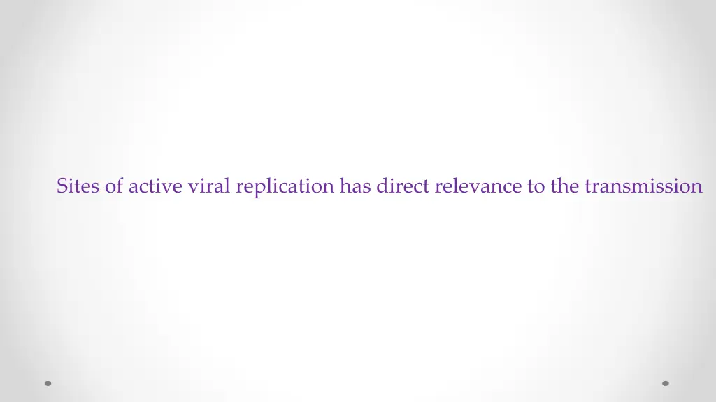 sites of active viral replication has direct