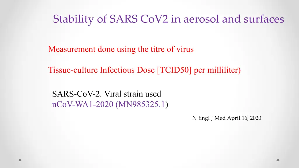 stability of sars cov2 in aerosol and surfaces