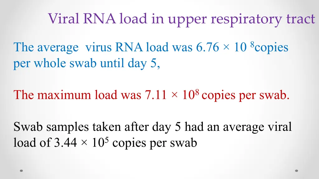 viral rna load in upper respiratory tract