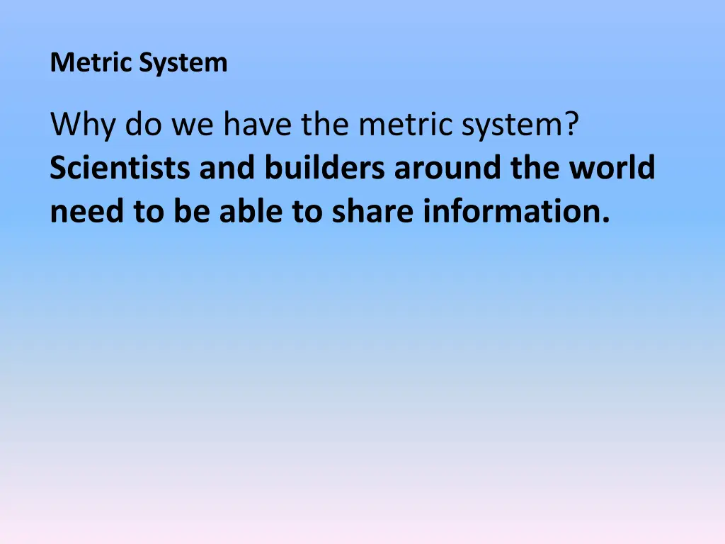 metric system 2