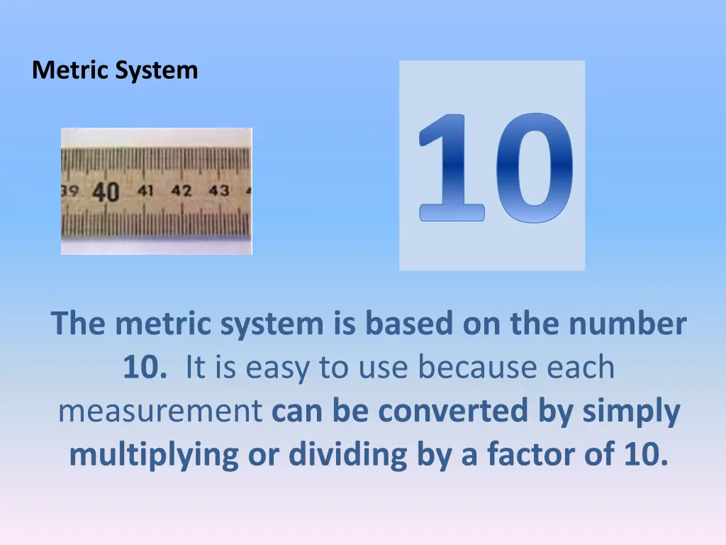 metric system 3