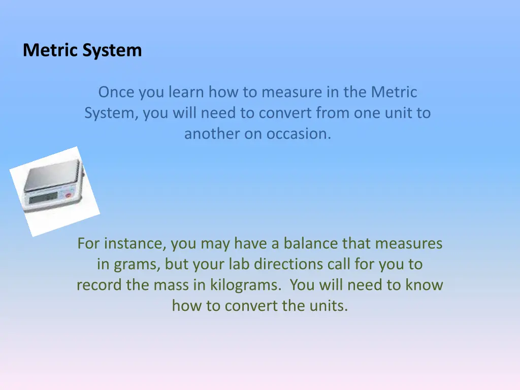 metric system 5