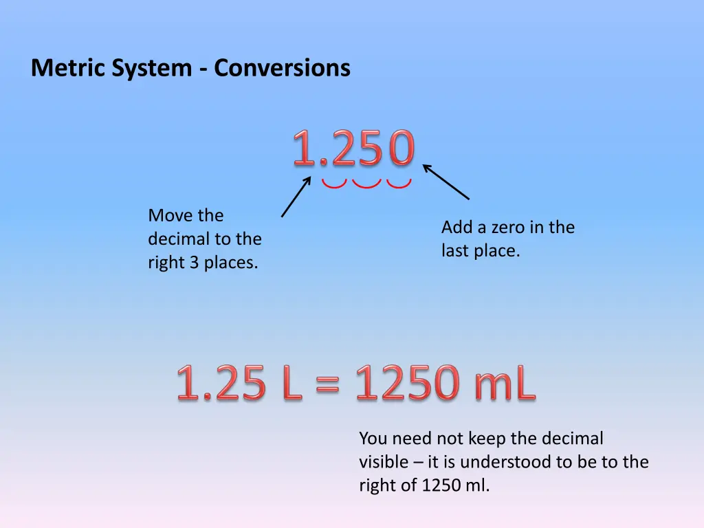 metric system conversions 9