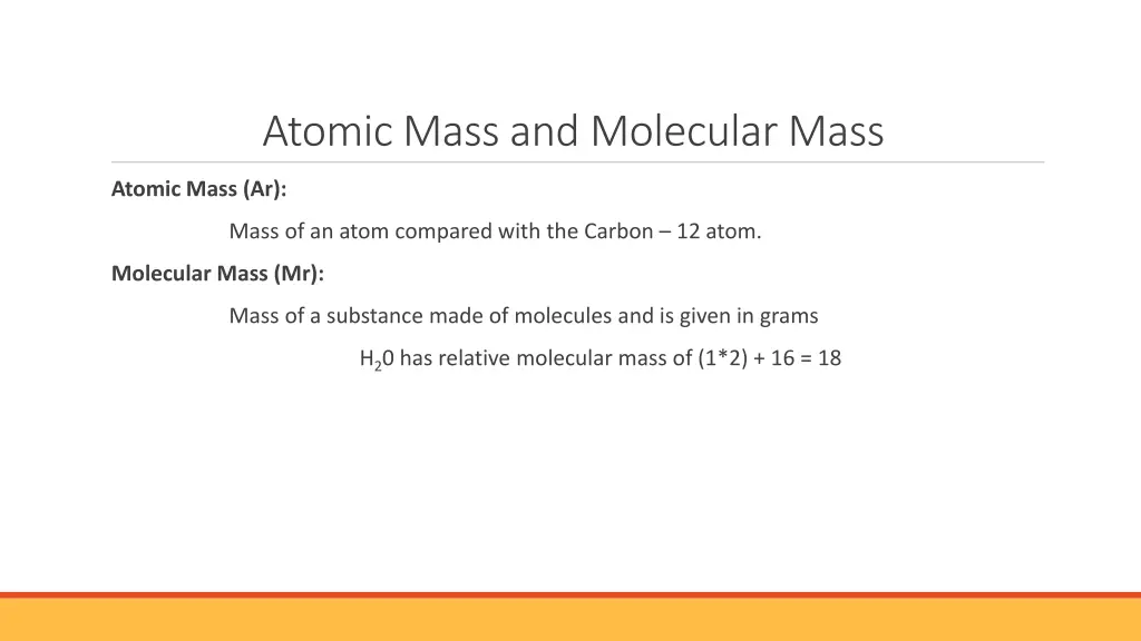 atomic mass and molecular mass