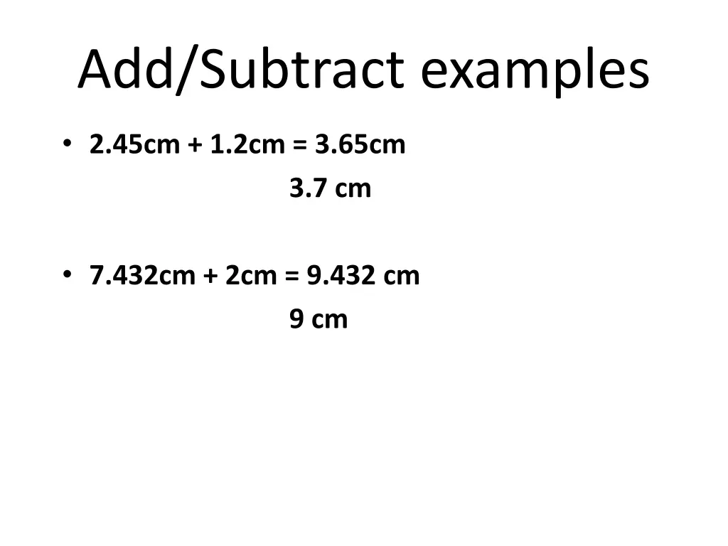 add subtract examples