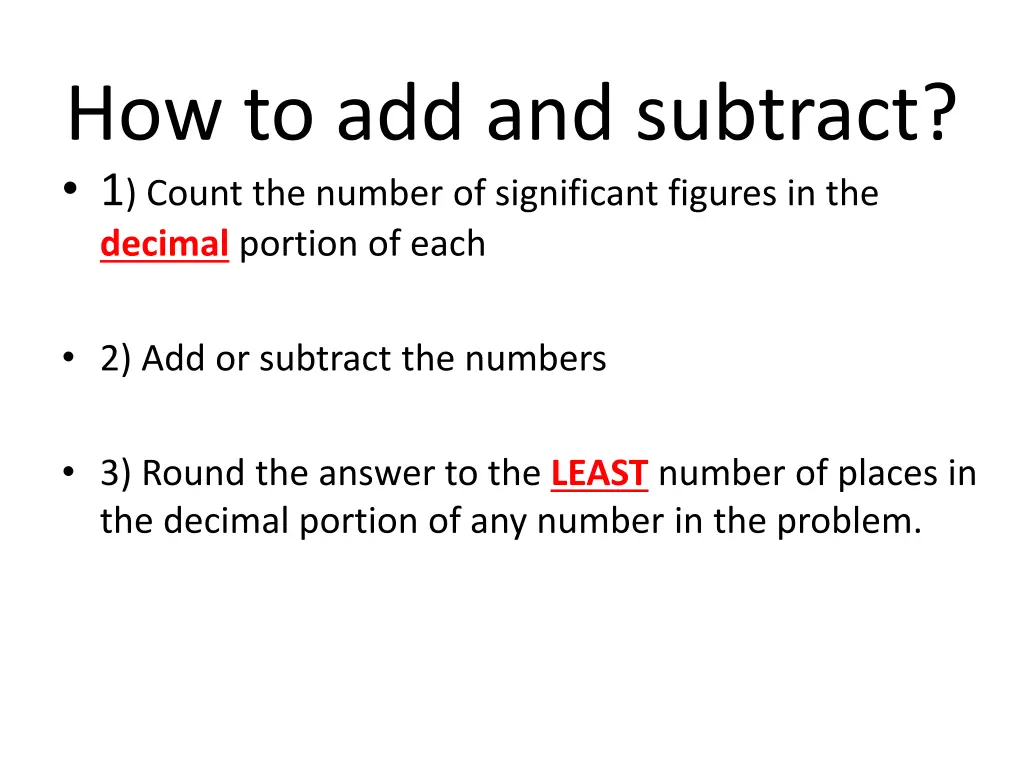 how to add and subtract