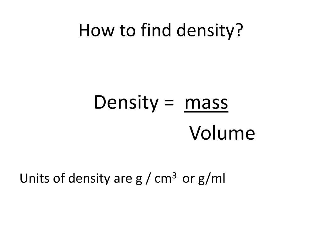 how to find density