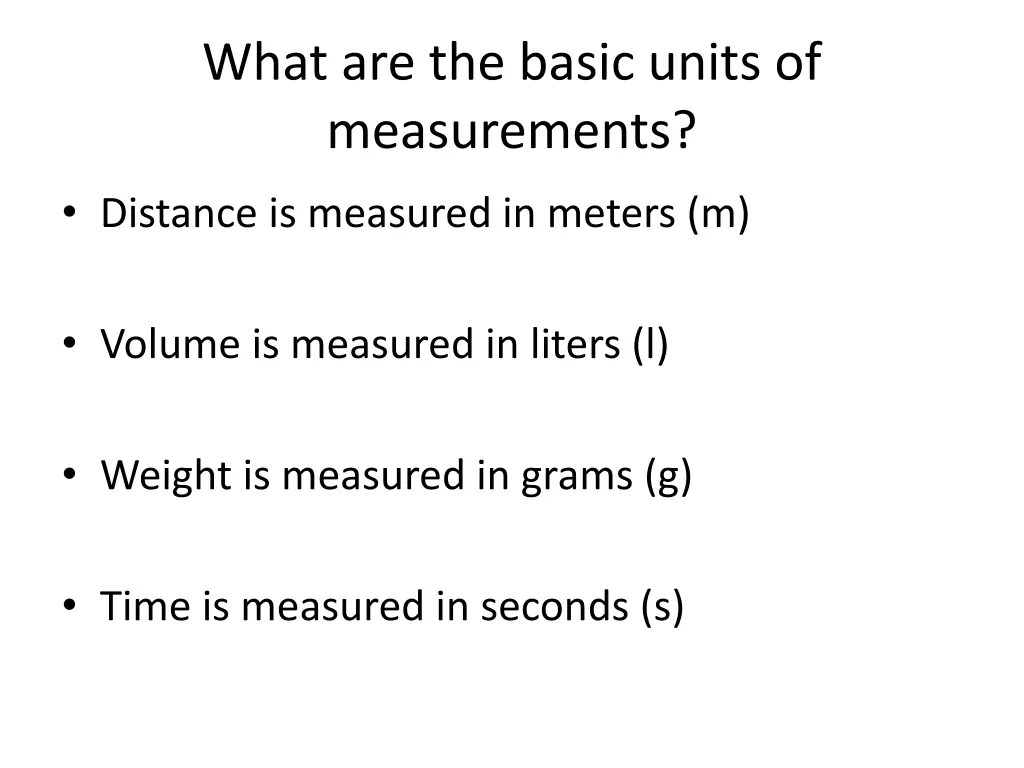 what are the basic units of measurements