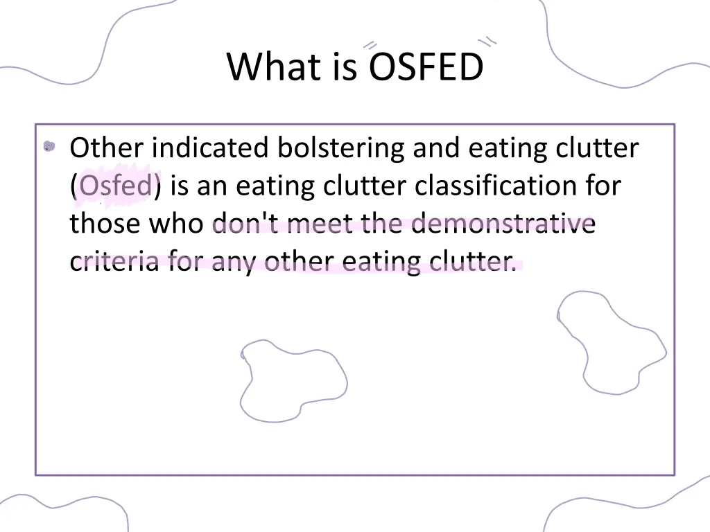 what is osfed